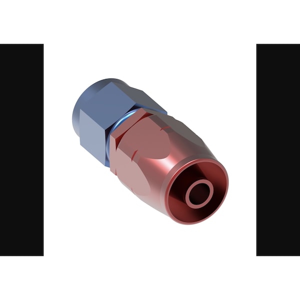 -6 AN Hose, Straight, Anodized, Red/Blue, Aluminum